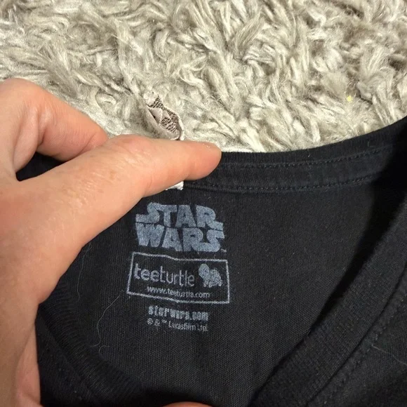 Women’s Star Wars - Mandalorian - Grogu Black Graphic T-Shirt - Picture 3 of 4